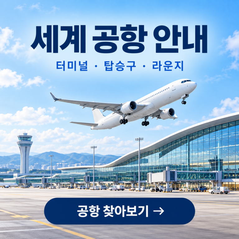 세계 공항 안내 — 터미널·탑승구·라운지, 공항 찾아보기